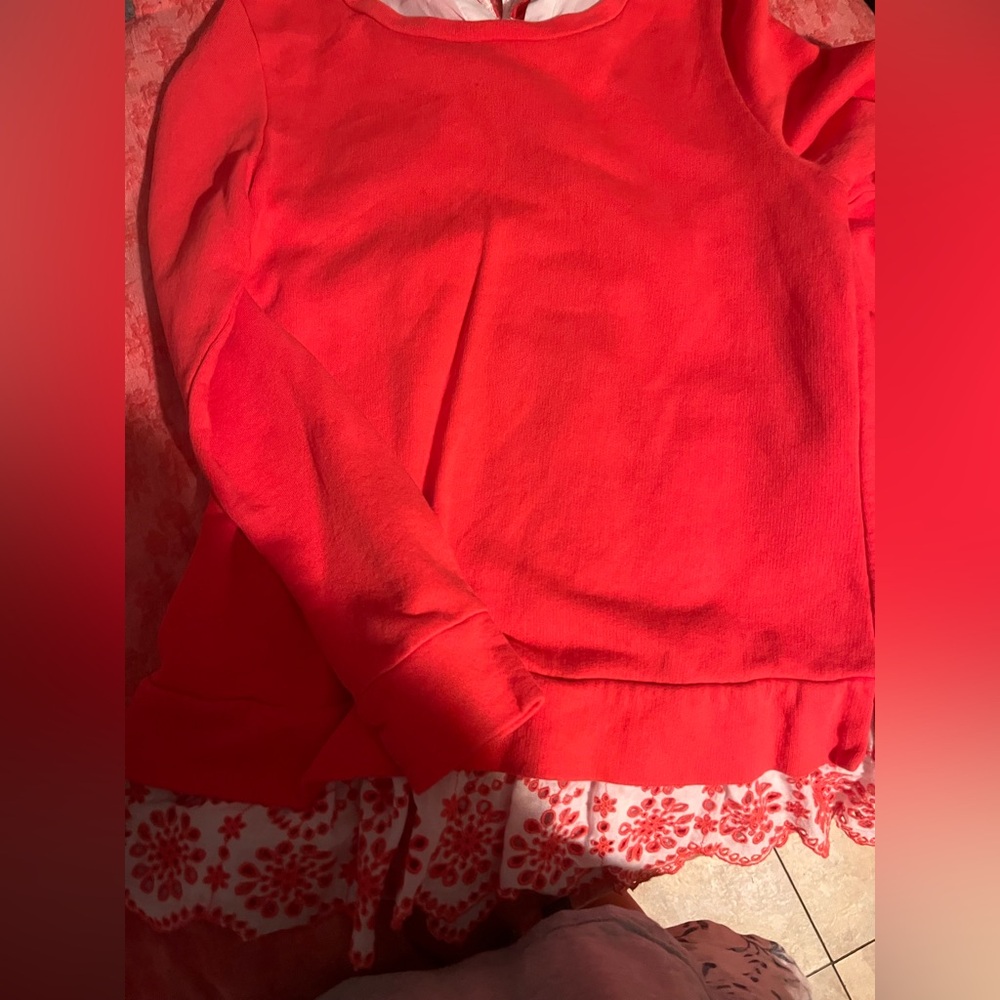 Vibrant Red Long Sleeve Top